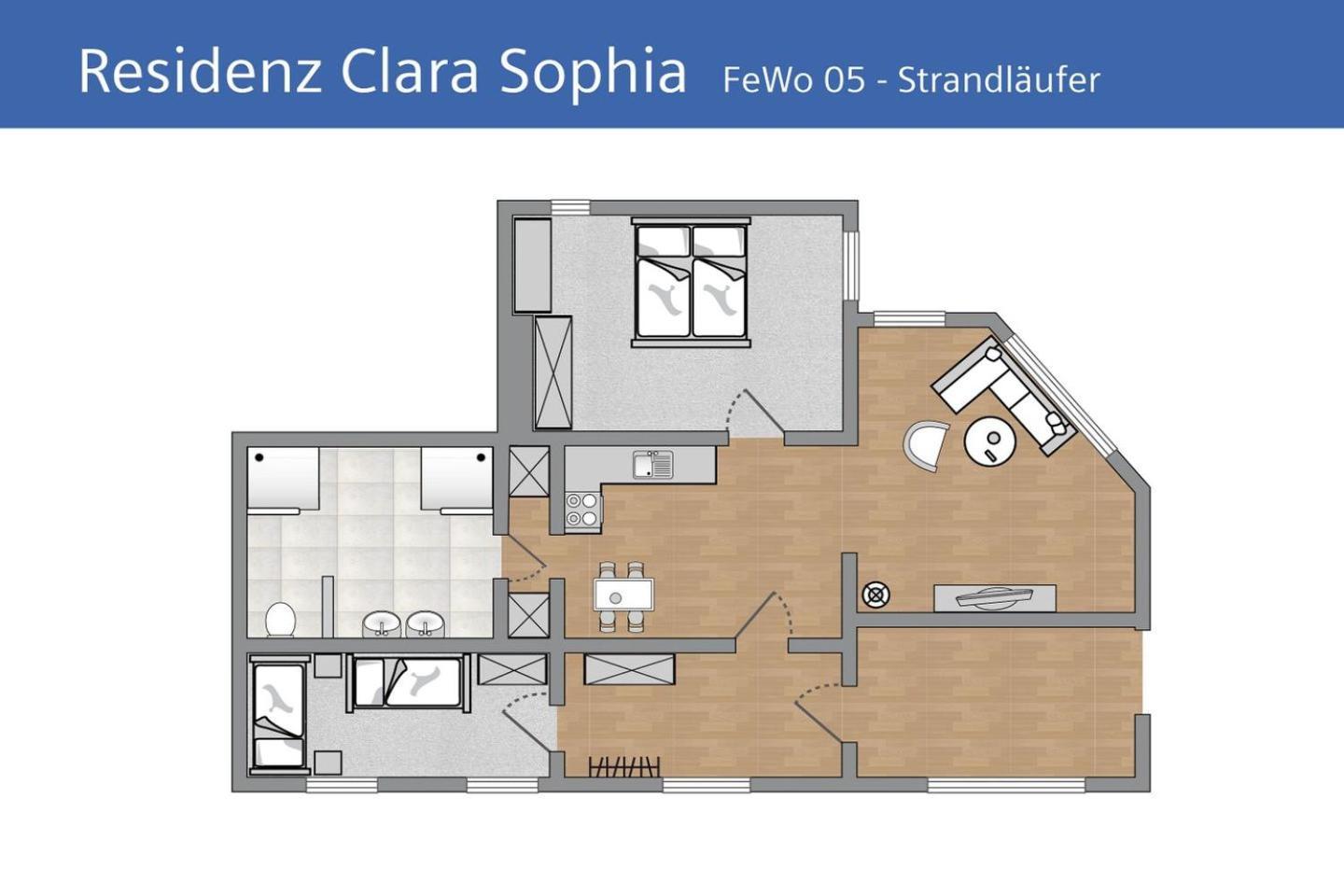Ferienwohnung Strandlaeufer In Der Residenz Clara Sophia Binz Exteriör bild